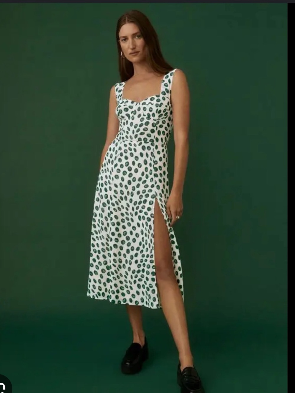 NWT Reformation Fulton Midi Dress in Tapioca